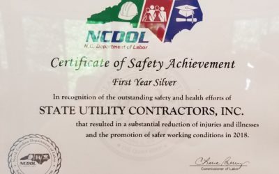 N.C Department of Labor Presents State Utility Contractors with a Silver Award